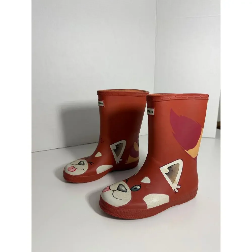 Hunter Kids Red Panda Rain Boots Size 12 Unisex